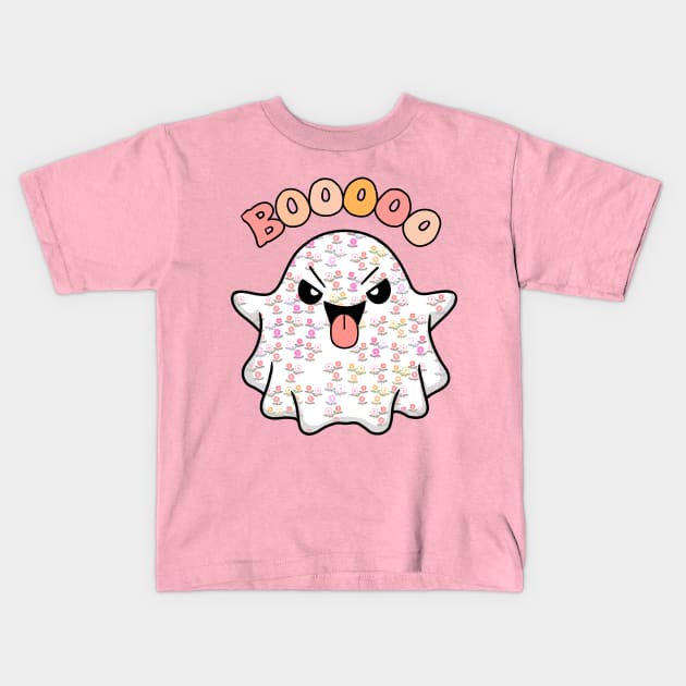Boo! Halloween Cute Ghost Kids T-Shirt by IdinDesignShop